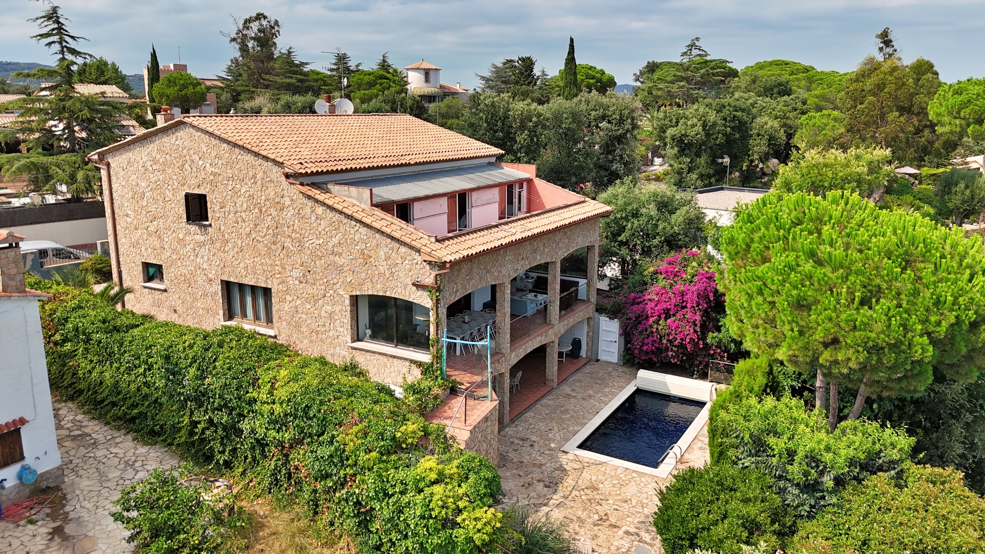 Spacious home with pool and Mediterranean views